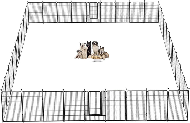 Heavy Duty Outdoor Dog Playpen with Gates - Metal Foldable 8 Panel Fence for LargeMediumSmall Pets - Portable and Ideal for RV Camping and Yard Use