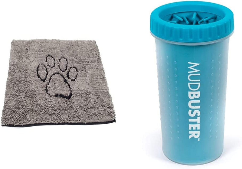 Microfiber Dog Paw Mud Mat - Absorbent Pet Mat with Non-Slip Backing Machine Washable  Large Grey