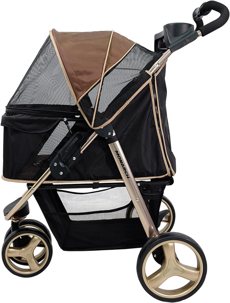 Ibiyaya Monarch Foldable Dog Stroller - Lightweight and Ventilated for Medium  Small Pets Up to 44lbs