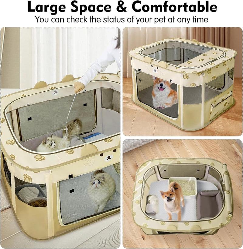 Portable Pet Playpen - Foldable  Durable for IndoorOutdoor Use