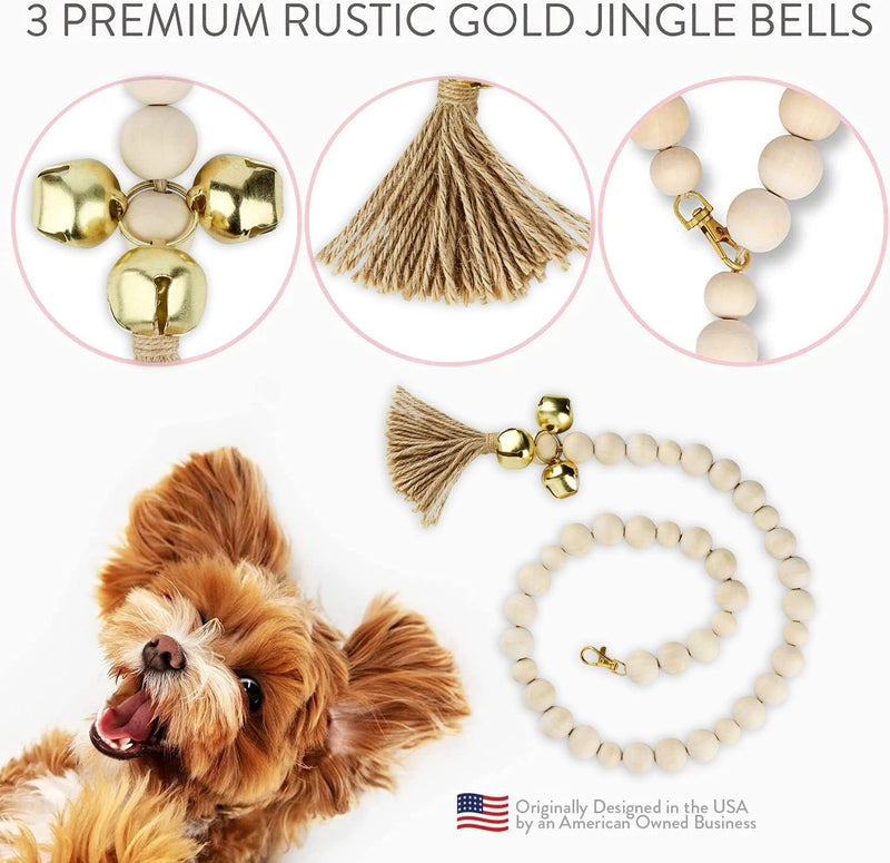 Pet Training Dog Door Bells - Decorative Puppy Potty Training Accessories 1 Pack Gold