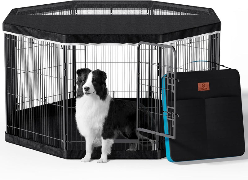 Octagonal Dog Playpen Top Cover - Fits 8 Panels 24 Inch Width Metal Fence No Playpen Included