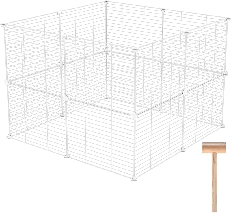 CAHOME Pet Playpen - Guinea Pig  Puppy Exercise Cage 12 Panel Grid Fence Portable Indoor Metal Yard - Black