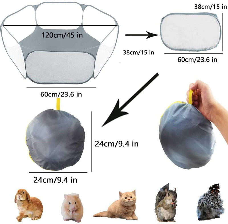 Small Animal Reptile Tent Playpen Fence - Breathable Grey