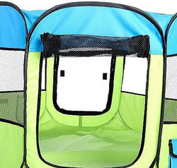 Lightweight Folding Pet Playpen with Mesh  Zippered Entrances - For Cats  Dogs Travel-Friendly