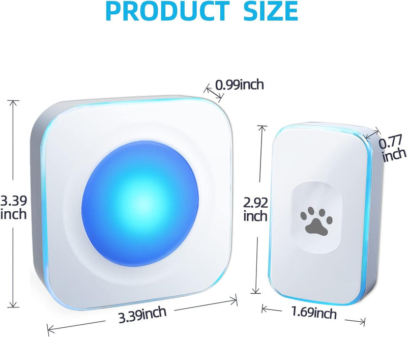 Waterproof Touch Dog Door Bell - Potty Training Bells with Flashing Light