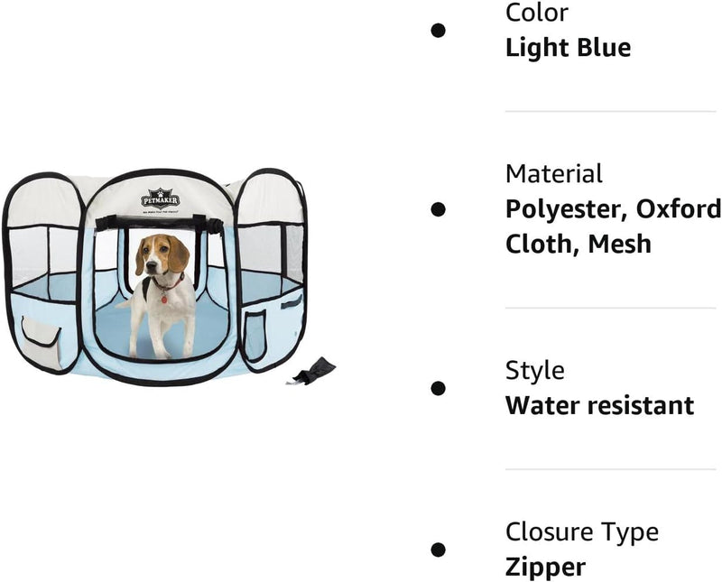 38-Inch Pet Playpen by PETMAKER - Portable for Dogs and Small Animals Blue