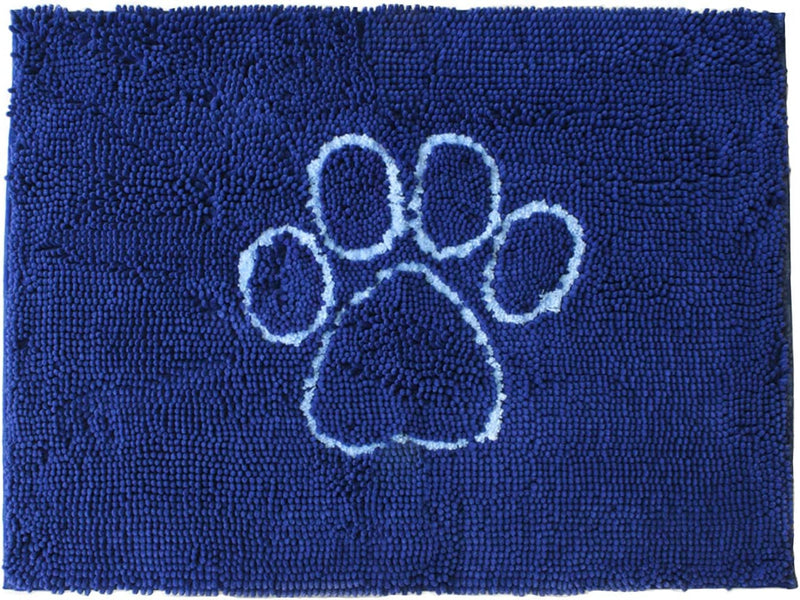 Microfiber Dog Paw Mud Mat - Absorbent Pet Mat with Non-Slip Backing Machine Washable  Large Grey