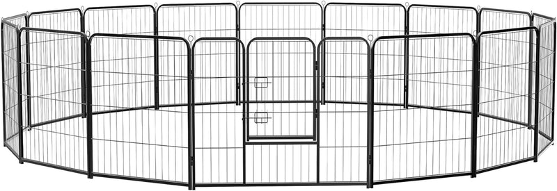 IndoorOutdoor Dog Playpen with Door and Fence for Small Pets - 8 Panel 24 Black