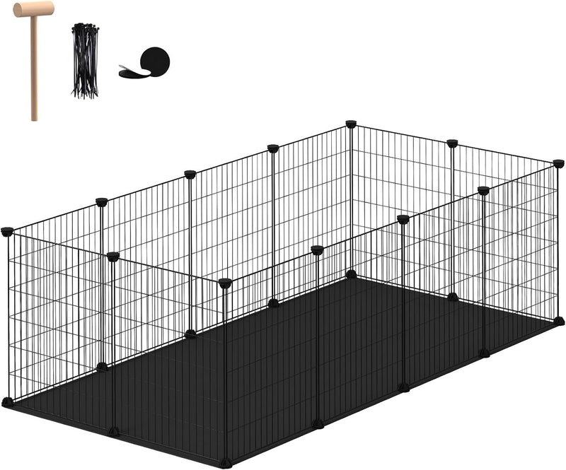 DIY Pet Playpen with Waterproof Washable Mat - 485 L - Small Animal Fence and Enclosure for Hamsters and Guinea Pigs