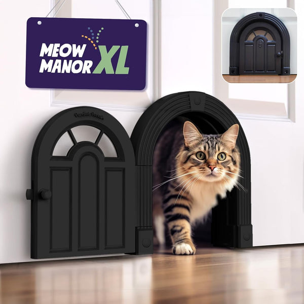 XL Cat Door for Easy DIY Installation - No-Flap Secured - 30 lbs