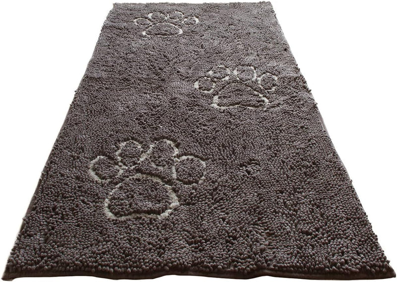 Microfiber Dog Paw Mud Mat - Absorbent Pet Mat with Non-Slip Backing Machine Washable  Large Grey