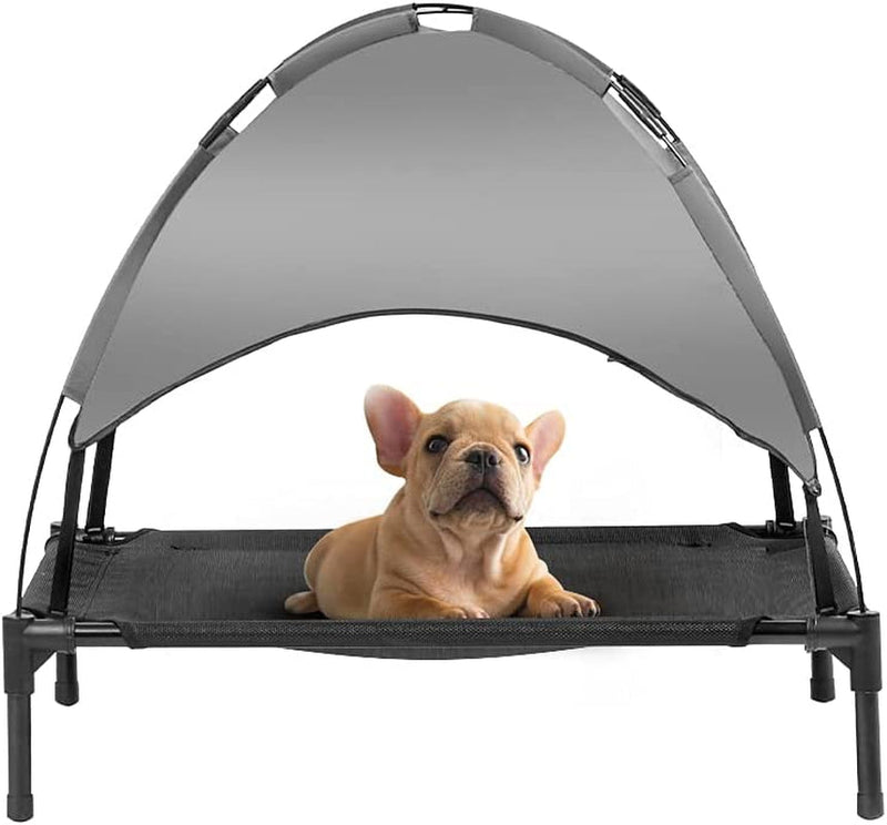 X-Large Waterproof Dog House with Textilene Dog Bed - Grey