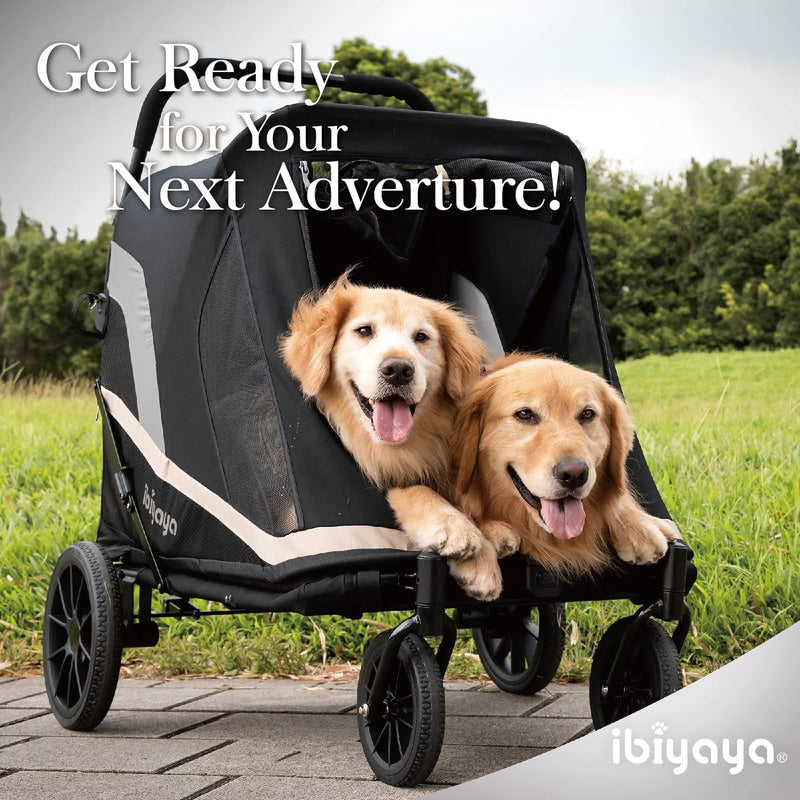 Ibiyaya Grand Cruiser Dog Stroller for Large Dogs - Comfortable and Durable Heavy Duty Design - Black