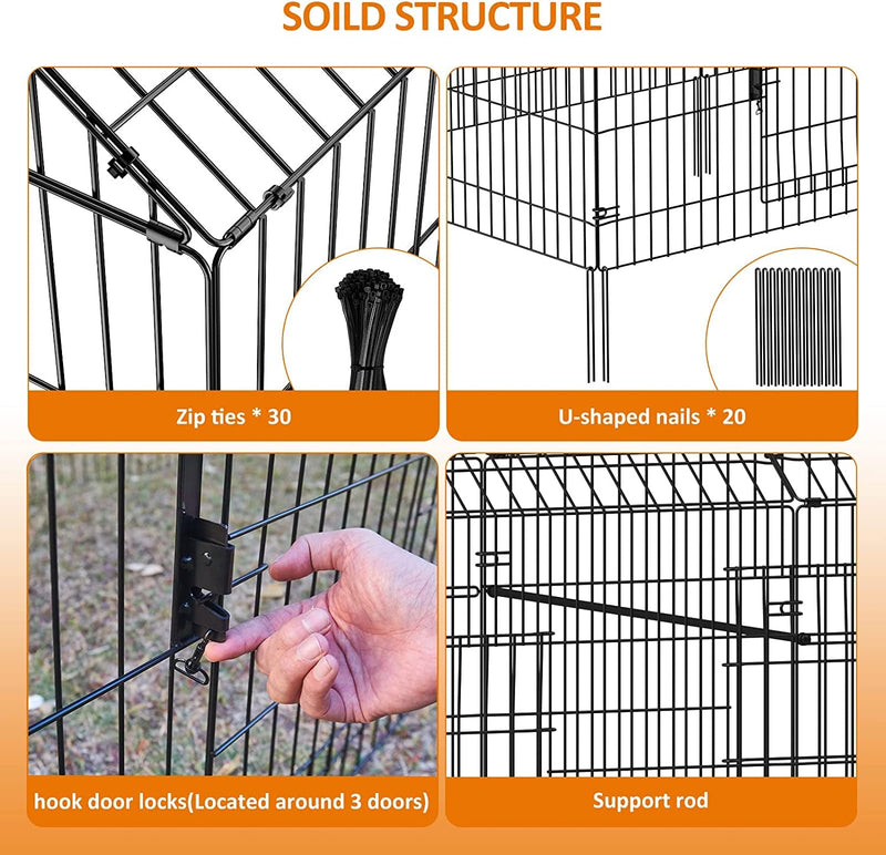 Metal Chicken Coop with Cover - 86x40x39