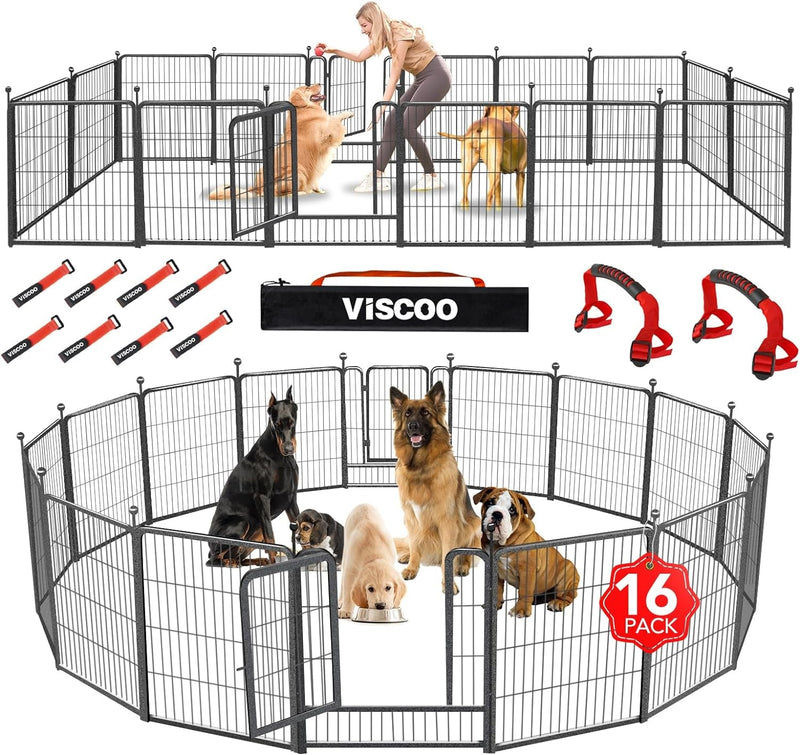 8-Panel IndoorOutdoor Dog Playpen - 32H Metal Fence for LargeMediumSmall Dogs