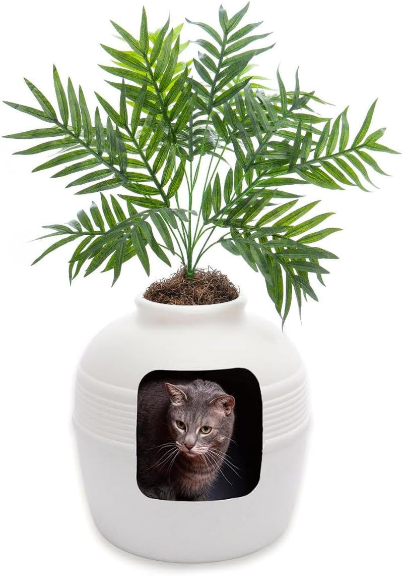 Good Pet Stuff, The Original Hidden Litter Box, Artificial Plants & Enclosed Cat Planter Litter Box, Vented & Odor Filter, Easy to Clean, Mocha Brown