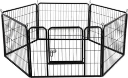 16-Panel Foldable Dog Playpen - Outdoor Fence for Various Animals - Durable 32x32 Inches