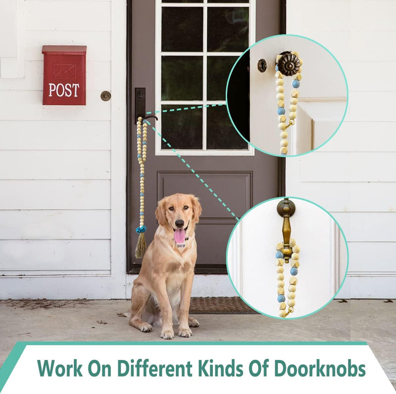 Adjustable Dog Door Bells - Potty Training for Dogs and Puppies - Large White Beaded