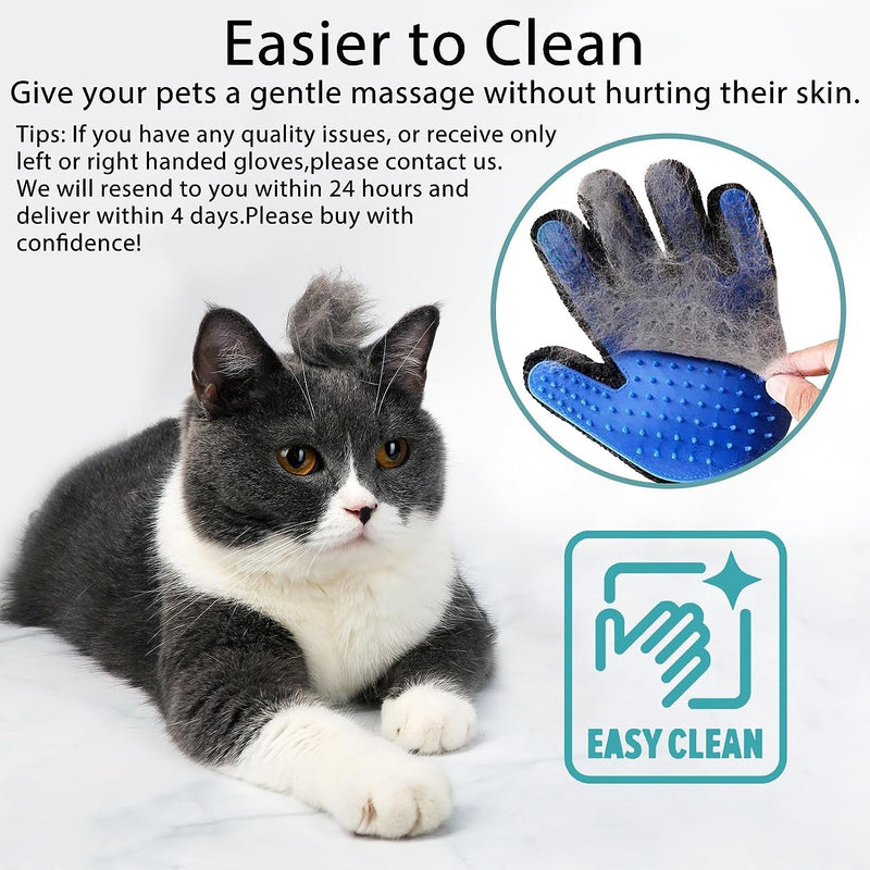 GJEASE Cat Grooming Glove Brush,Pet Hair Remover Tool,Reusable Dog Hair Fur Remover for Carpet,Furniture,Couch,Clothes,Eco-Friendly and High Efficiency