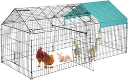 Chicken Coop Rabbit Run Enclosure Pet Playpen - Black