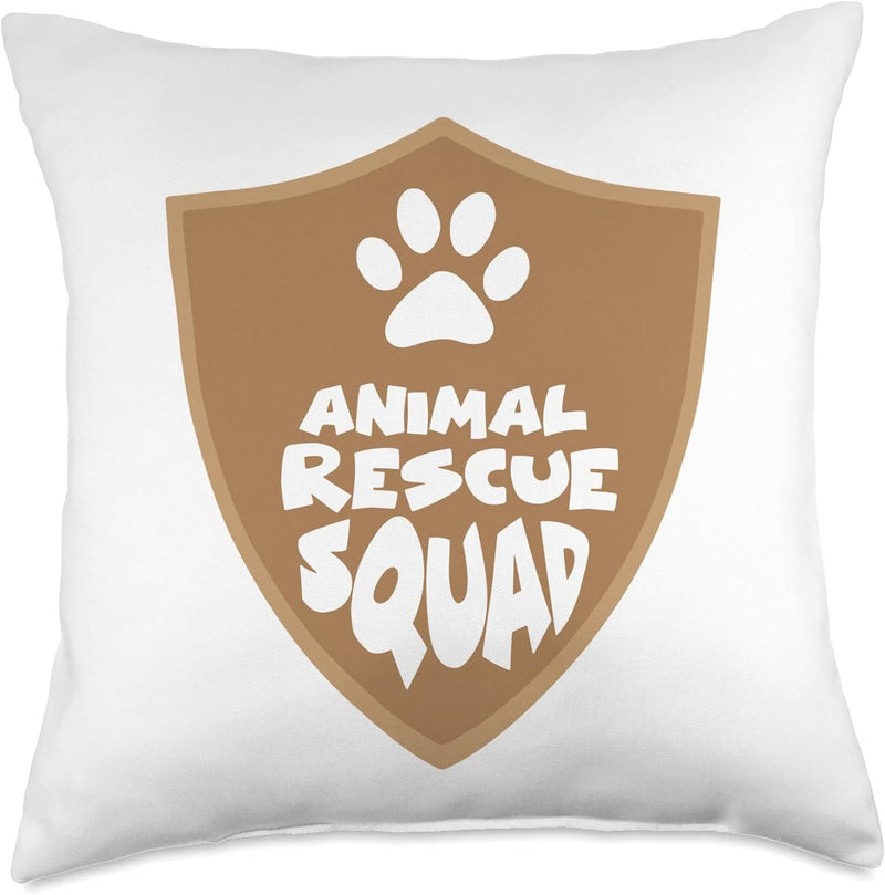 Animal Rescue Squad Throw Pillow - 16X16 Multicolor Dog  Cat Design