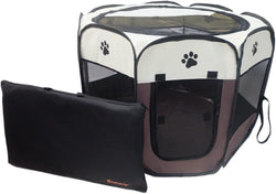 Portable Pet Playpen for Small Animals with Carrying Case and Waterproof Bottom - OutdoorIndoor Play Area for Cats Dogs Puppies Rabbits and Kittens S 287x287x16 - Rose Color