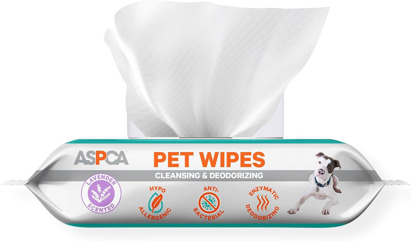 Grooming Wipes Hypoallergenic for Dogs & Cats of All Ages, Cleansing & Deodorizing - Lavender Scented - 100Pk