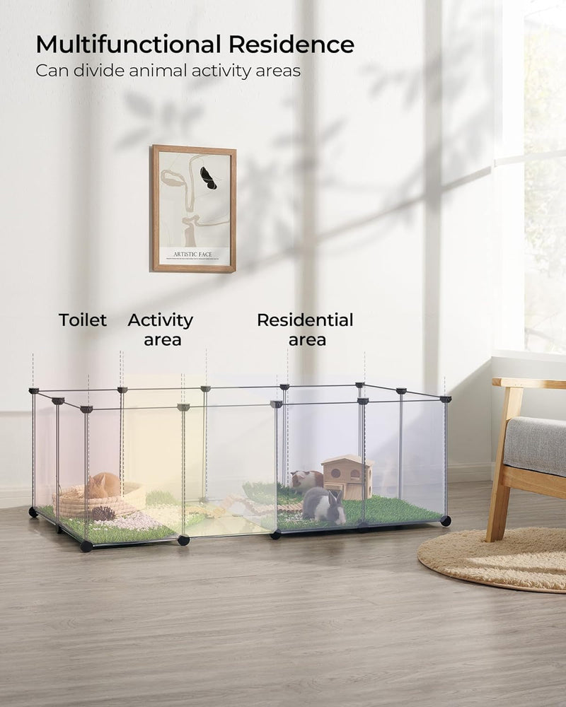 Pet Playpen with Floor Small Animal Pen Pet Fence Indoor DIY Enclosure for Hamsters Rabbits Hedgehogs Ferrets