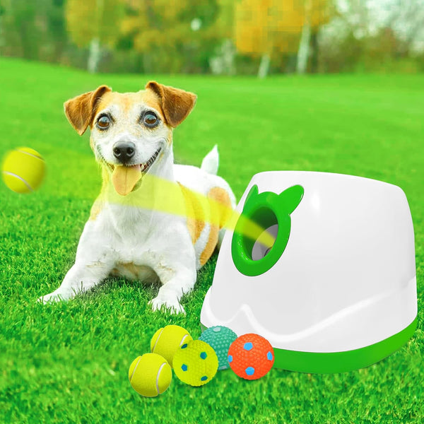 YEEGO DIRECT Dog Ball Thrower Launcher, Automatic Dog Ball Launcher for Small and Medium Dogs with 6 Mini Balls,Interactive Dog Toys Pet Ball Indoor Outdoor Thrower Machine (Green)