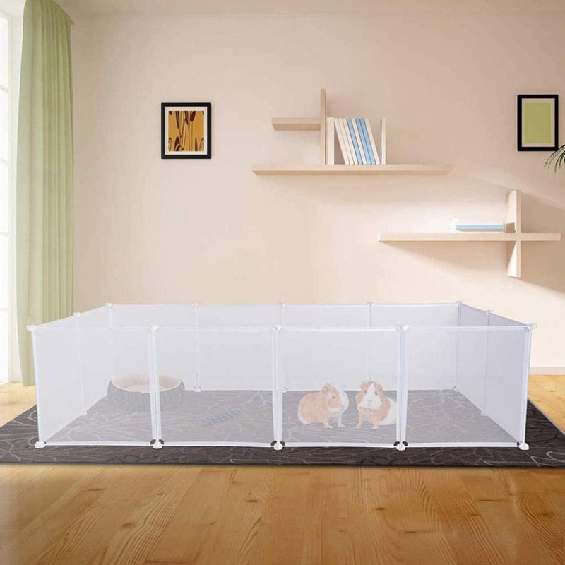 Small Pet Playpen for Dogs Cats and Small Animals - Portable Resin Yard Fence with 12 Panels - IndoorOutdoor Use