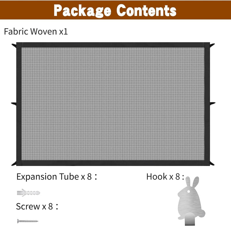 Easy Install Portable Mesh Dog Gate for House and Stairs - Safe Enclosure for Dogs 35x28