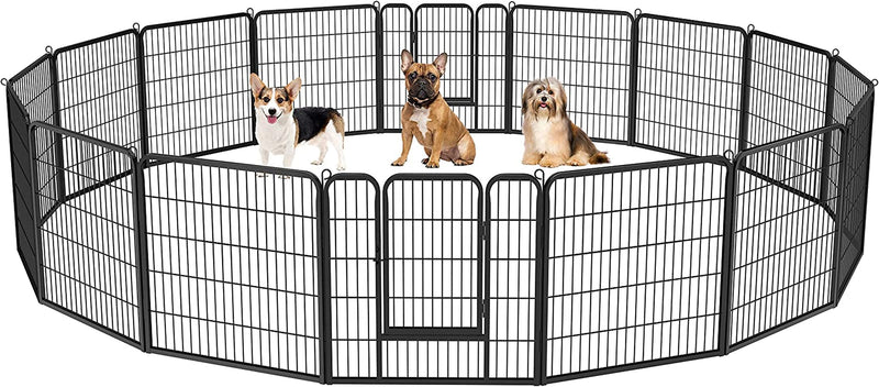 16-Panel Foldable Dog Playpen - Outdoor Fence for Various Animals - Durable 32x32 Inches