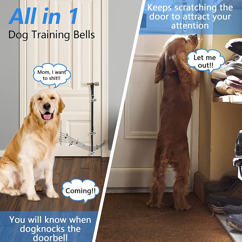 Adjustable Dog Doorbell Set for Potty Training and Communication - Premium Quality Black