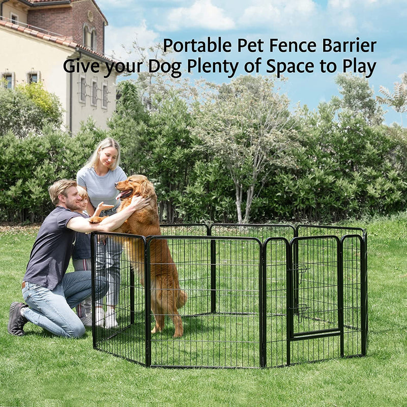 VIVOHOME 32 Metal Pet Playpen Kennel with Door - IndoorOutdoor Exercise