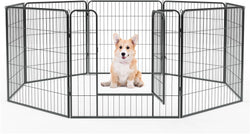 8-Panel Outdoor Dog Playpen with Portable Design - Suitable for LargeMediumSmall Dogs Puppies Rabbits and Small Animals - Perfect for RV Camping and Garden Yard