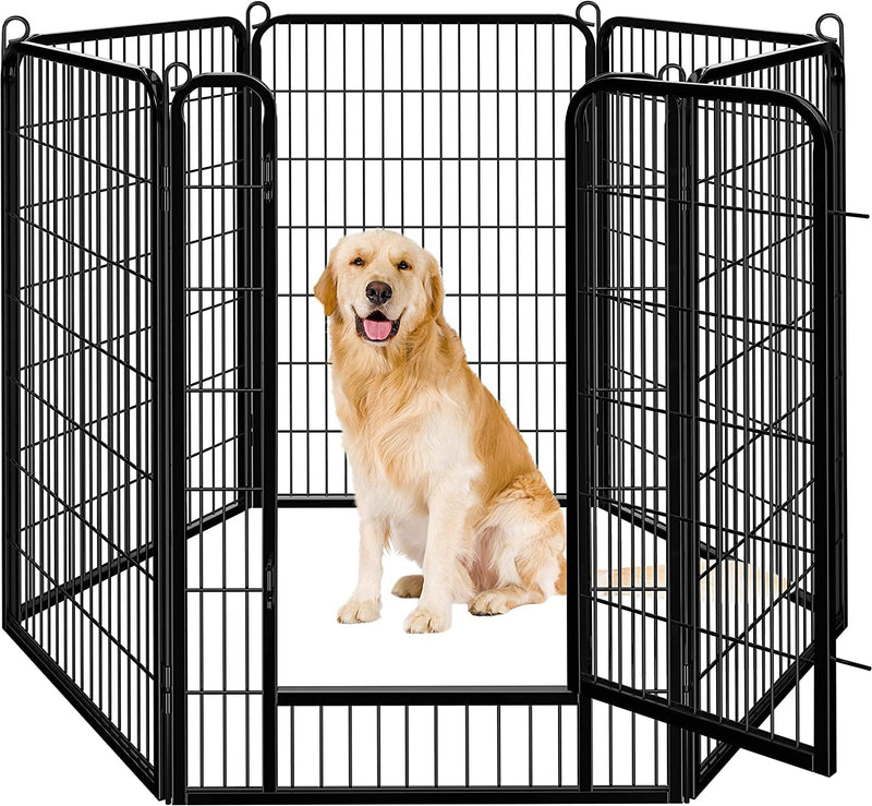 Yaheetech Outdoor Dog Playpen - 8 Panel Exercise Fence for Dogs and Rabbits - Heavy Duty  Portable