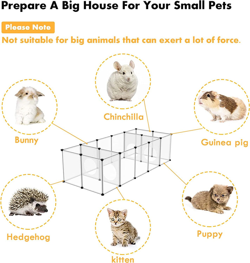 CAHOME Pet Playpen - Small Animal Indoor Exercise Fence for Guinea Pigs and Puppies 614 L x 254 W x 164 H - UPP3040W