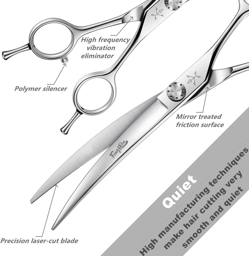 High-End Professional Dog Grooming Curved Scissors Pet Curved Shears 7.5 Inches Extremely Very Sharp Made of Advanced Stainless Steel Alloy by Hand for Dog Cat and Horse Breeder