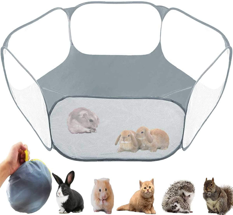 Small Animal Reptile Tent Playpen Fence - Breathable Grey