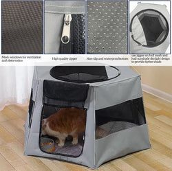 Portable Pet Playpen - Foldable Exercise Enclosure for Cats and Small Pets - IndoorOutdoor Travel Kennel