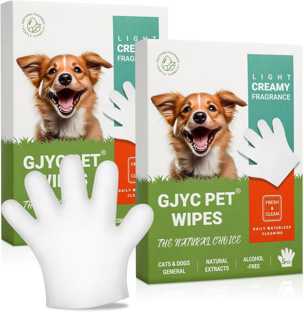 Glove-Shaped Pet Cleaning Wipes - All-In-One for Paws, Butt, Ears, and Whole-Body Cleaning, Contains Natural Plant Extracts [10PCS]