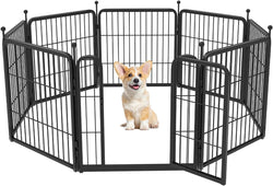 FXW Outdoor Dog Playpen with Gate - 8 Panels 24 Height - Small Dog Exercise Pen for RV Camping Yard