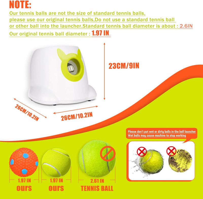 YEEGO DIRECT Automatic Ball Launcher for Dogs, Dog Ball Launcher, Dog Ball Thrower Launcher, Interactive Dog Toy Indoor/Outdoor Pet Ball Launcher Machine with 4 Pinballs and 7 Tennis Balls