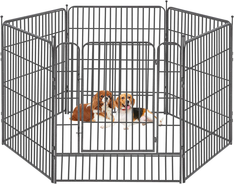 Metal Dog Playpen 8 Panel Exercise Pen for SmallMedium Dogs - 32 Height Door OutdoorIndoor Black