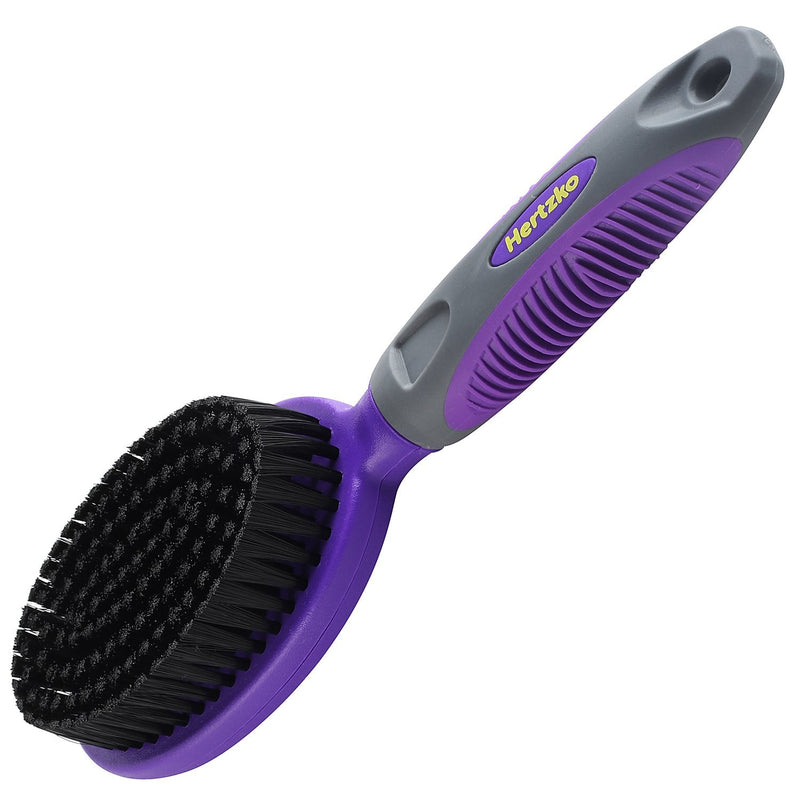 Hertzko Bristle Brush for Dogs and Cats with Long or Short Hair - Dense Bristles Remove Loose Hair from Top Coat, Removes Tangles, Dander, Dust, Trapped Dirt and Dead Undercoat (Single Sided)