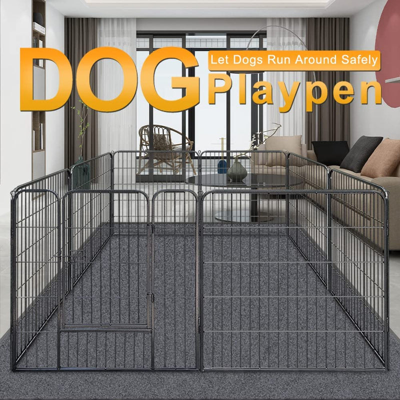 8-Panel Outdoor Dog Playpen with Portable Design - Suitable for LargeMediumSmall Dogs Puppies Rabbits and Small Animals - Perfect for RV Camping and Garden Yard