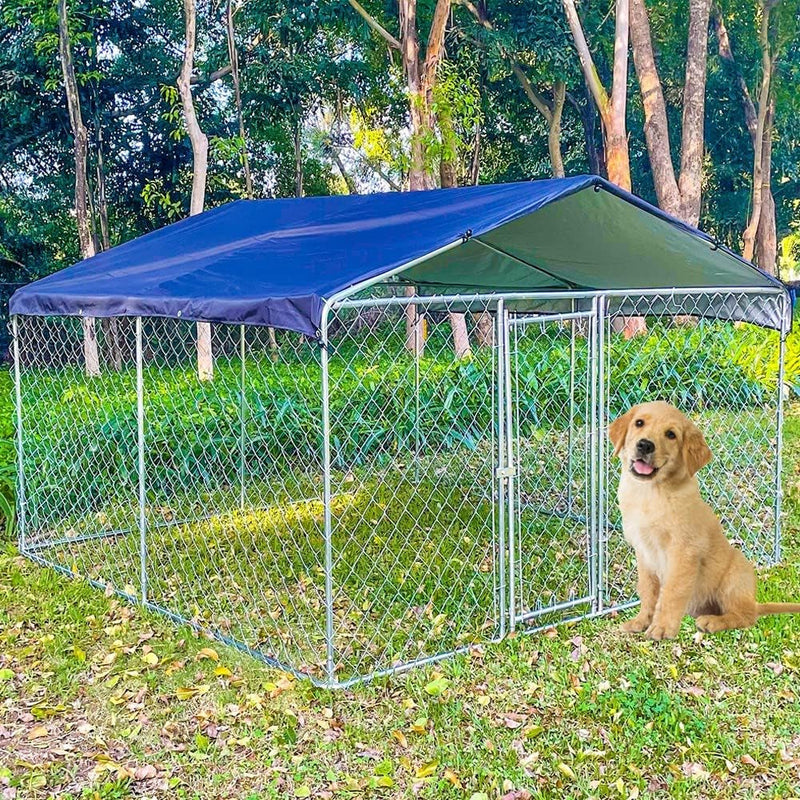 Heavy Duty Large Dog Kennel with UV-Resistant Cover - 98X98X56