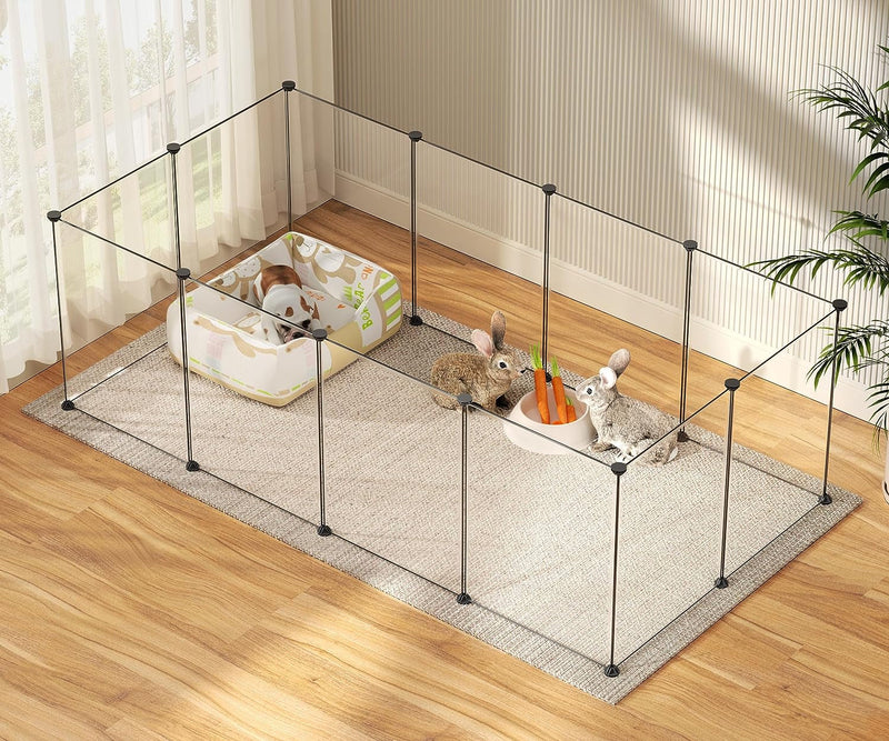 Transparent Pet Playpen for Small Animals - Puppy Bunny Guinea Pigs  More