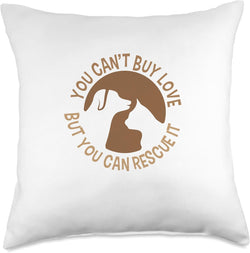 Rescue Love Throw Pillow - Dog Cat Tomcat Adopt - 18X18 - Multicolor